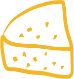 Drawing of a wedge of cheese
